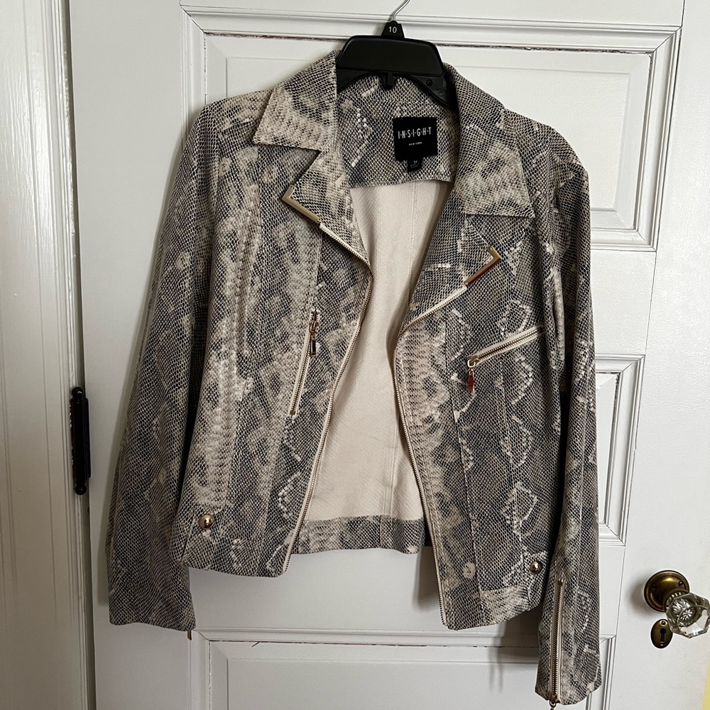 Insight New York Snake Skin Vegan Leather Jacket
